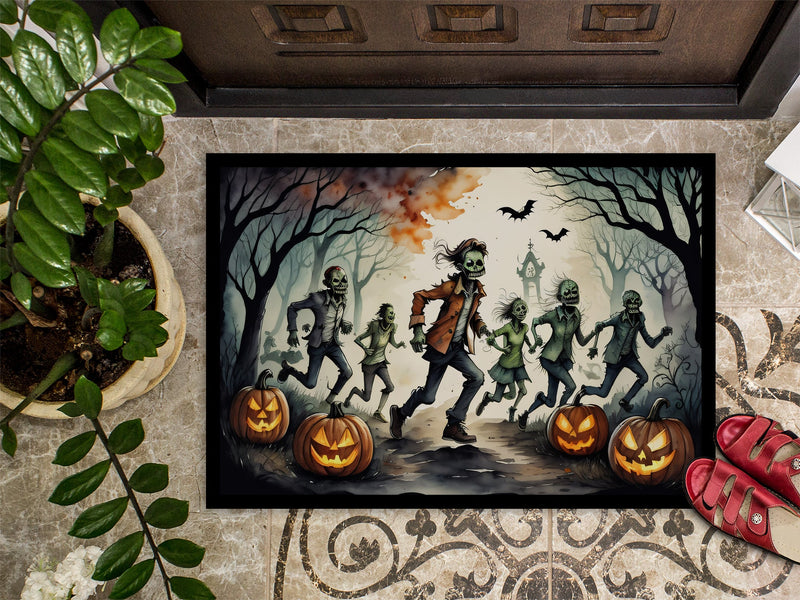 Zombies Spooky Halloween Indoor or Outdoor Mat 24x36