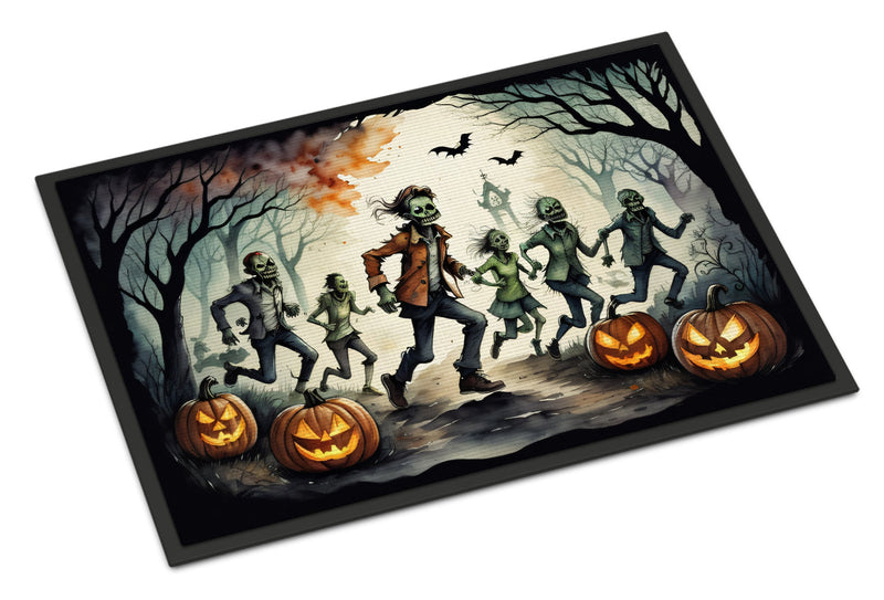 Zombies Spooky Halloween Indoor or Outdoor Mat 24x36