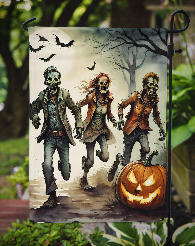 Zombies Spooky Halloween Garden Flag