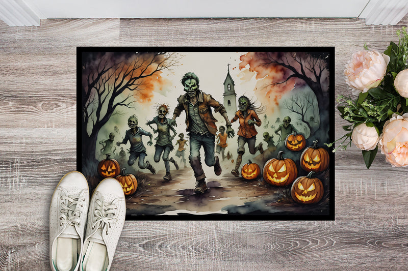 Zombies Spooky Halloween Indoor or Outdoor Mat 24x36