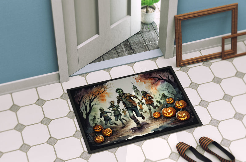 Zombies Spooky Halloween Indoor or Outdoor Mat 24x36