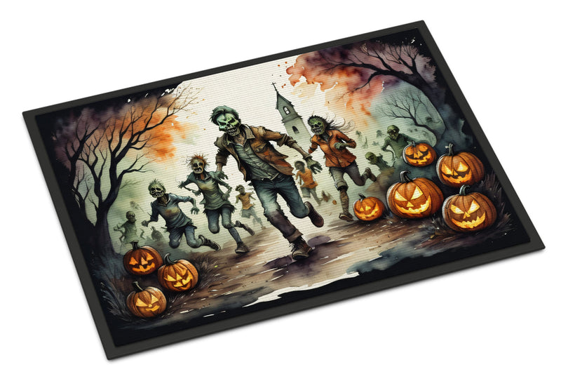 Zombies Spooky Halloween Indoor or Outdoor Mat 24x36