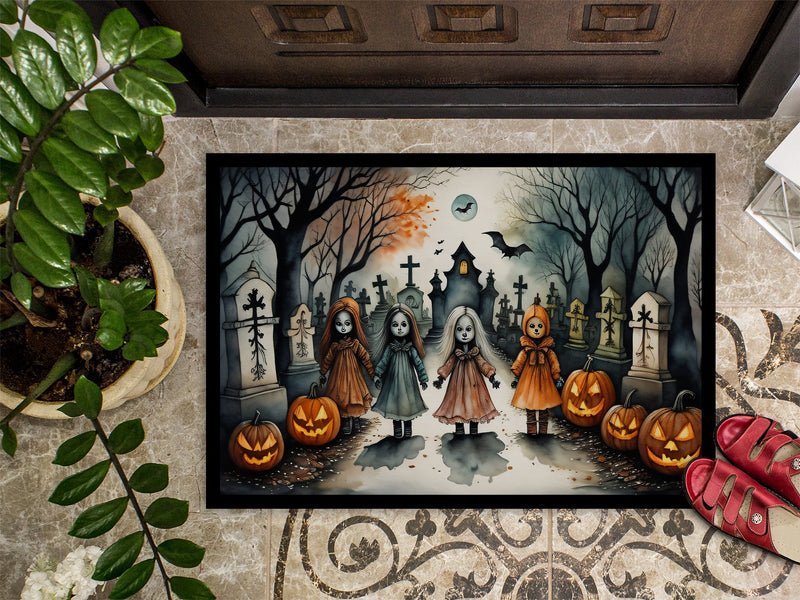 Creepy Dolls Spooky Halloween Indoor or Outdoor Mat 24x36