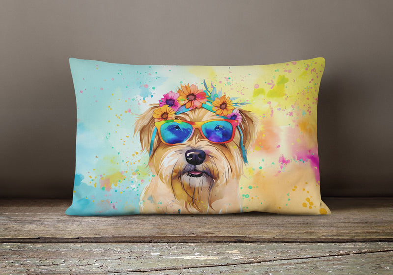 Cairn Terrier Hippie Dawg Fabric Decorative Pillow