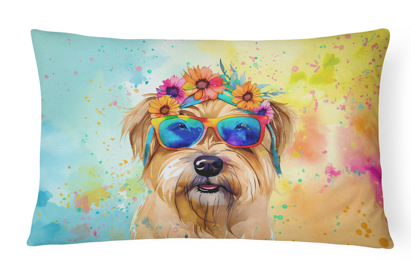 Cairn Terrier Hippie Dawg Fabric Decorative Pillow