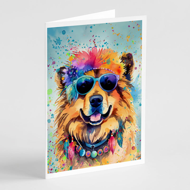 Chow Chow Hippie Dawg Greeting Cards Pack of 8