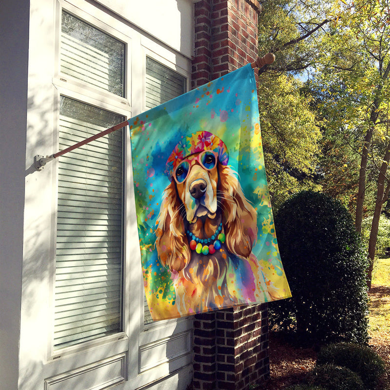 Cocker Spaniel Hippie Dawg House Flag