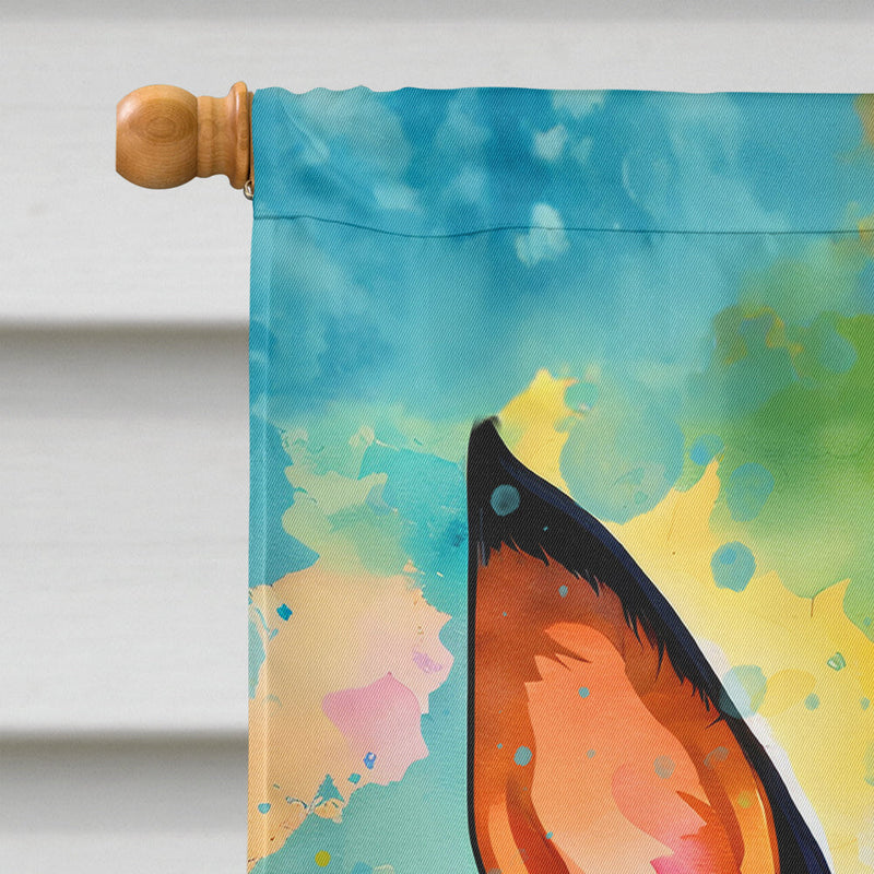 Doberman Pinscher Hippie Dawg House Flag