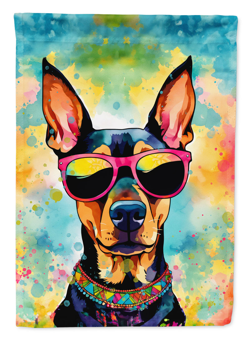 Doberman Pinscher Hippie Dawg House Flag