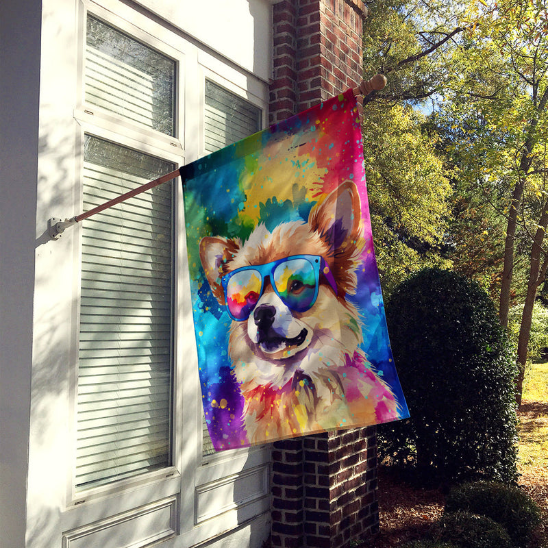 Pomeranian Hippie Dawg House Flag