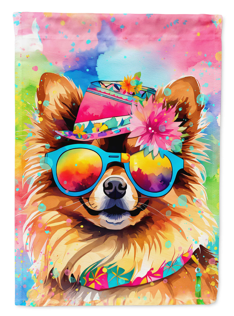 Pomeranian Hippie Dawg House Flag