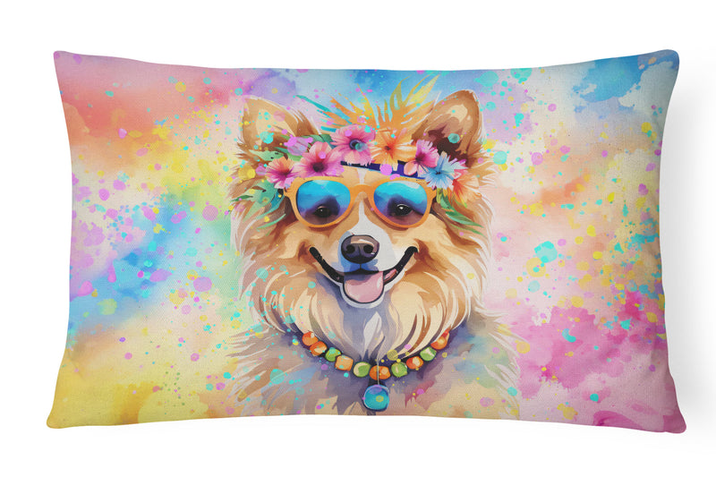 Pomeranian Hippie Dawg Fabric Decorative Pillow