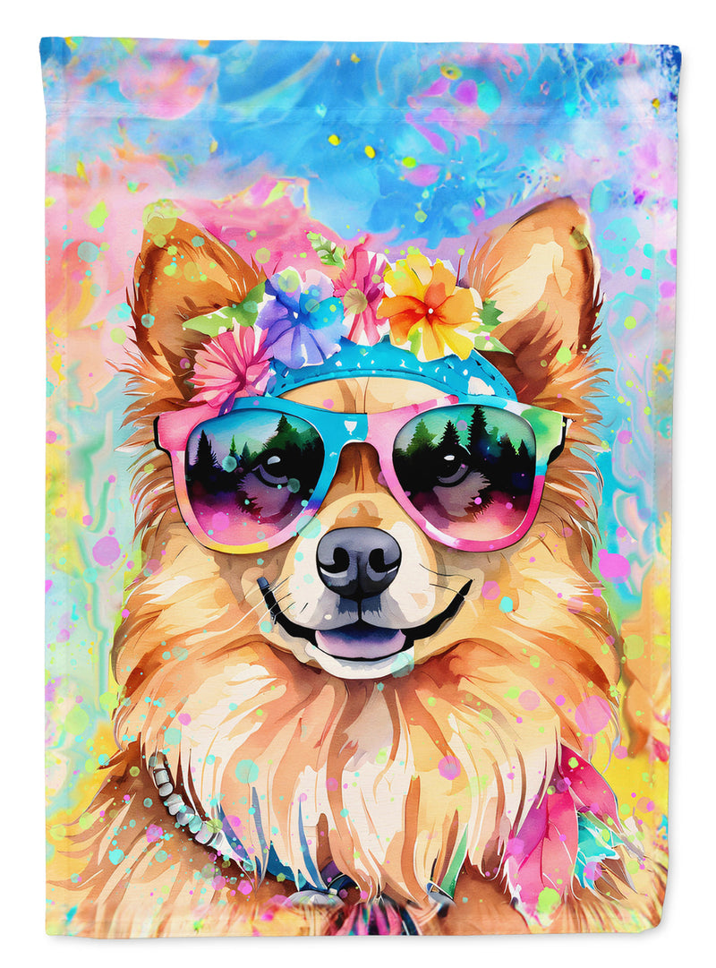 Pomeranian Hippie Dawg House Flag