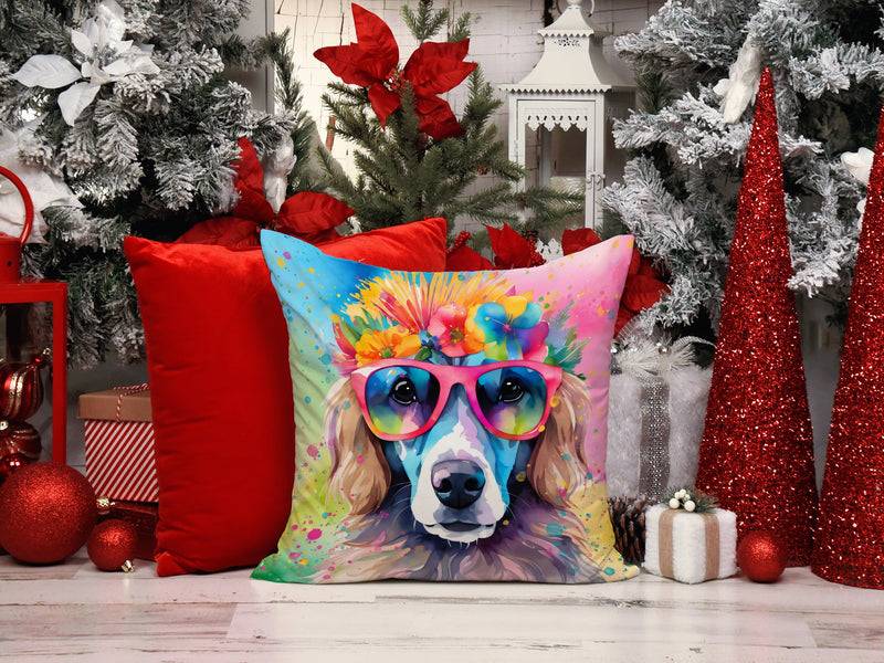 Poodle Hippie Dawg Fabric Decorative Pillow