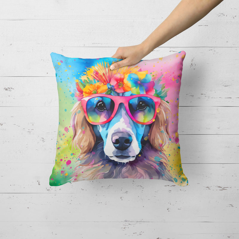 Poodle Hippie Dawg Fabric Decorative Pillow