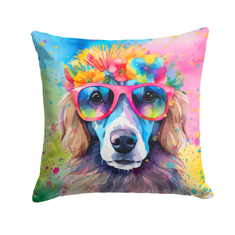 Poodle Hippie Dawg Fabric Decorative Pillow