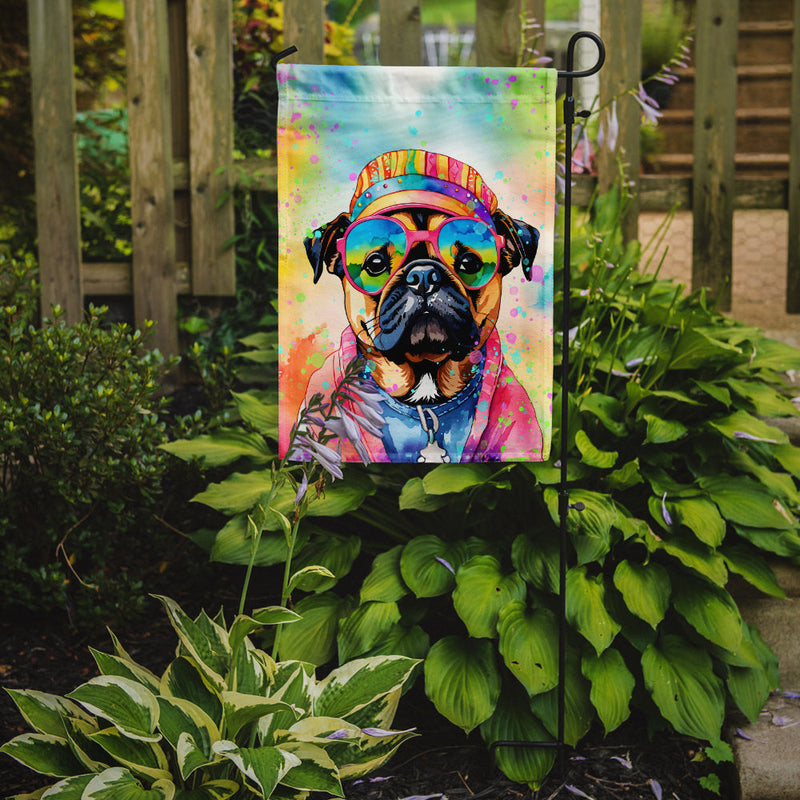 Pug Hippie Dawg Garden Flag