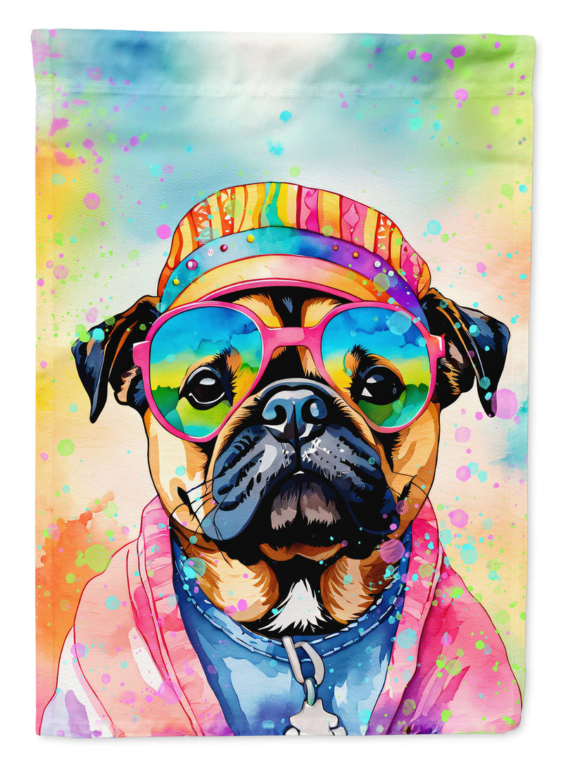 Pug Hippie Dawg Garden Flag