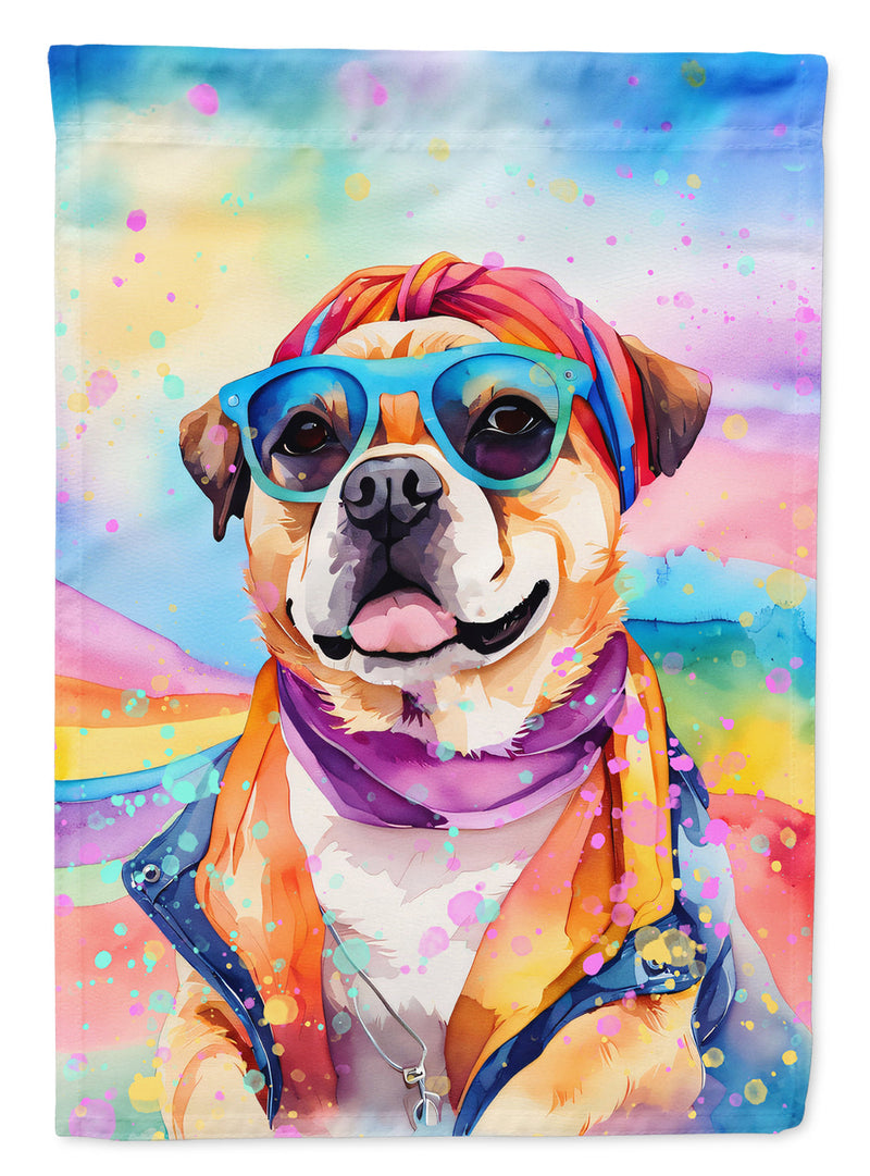 Pug Hippie Dawg House Flag