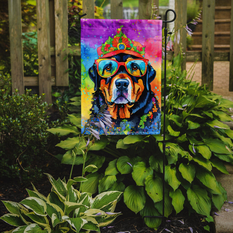 Rottweiler Hippie Dawg Garden Flag