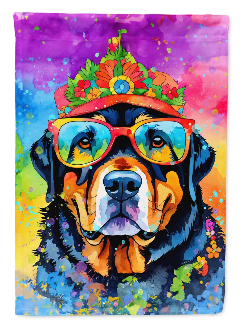 Rottweiler Hippie Dawg Garden Flag