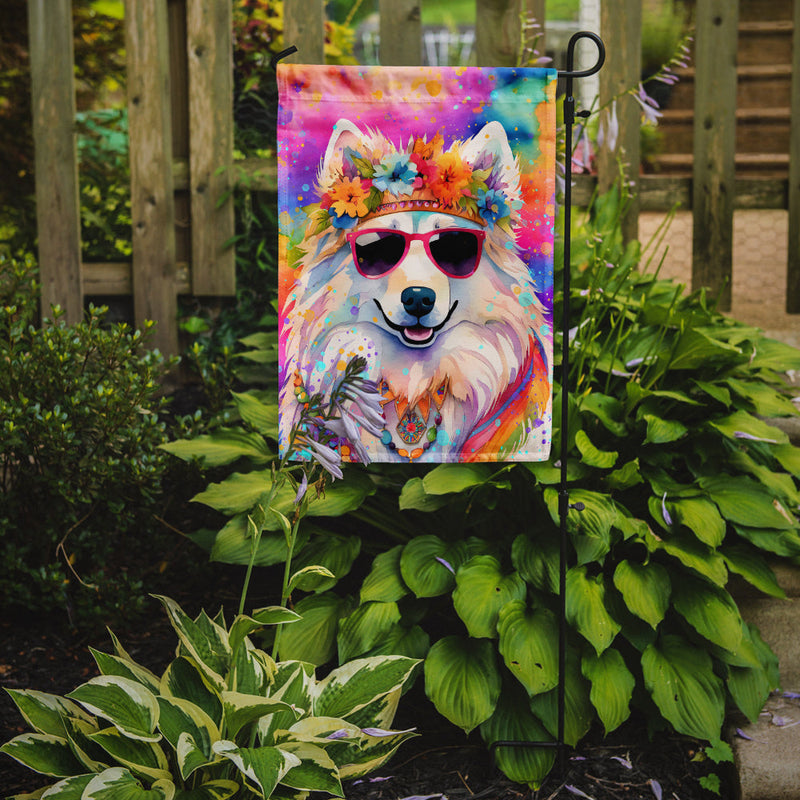 Samoyed Hippie Dawg Garden Flag