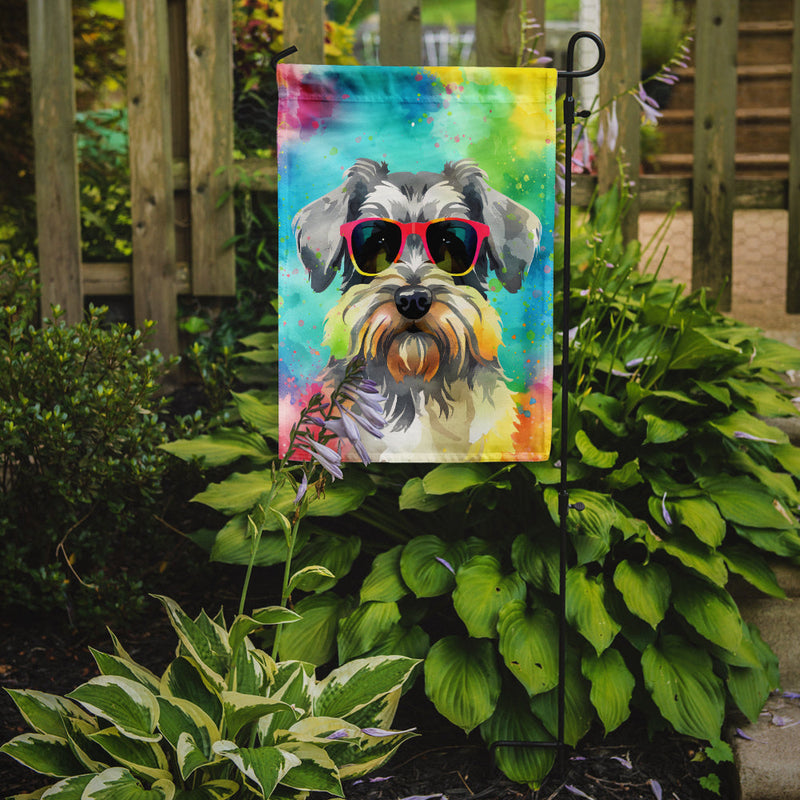 Schnauzer Hippie Dawg Garden Flag