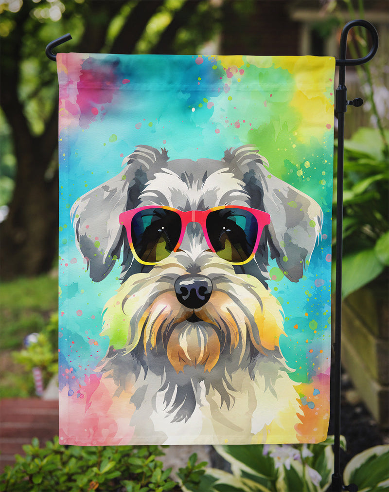 Schnauzer Hippie Dawg Garden Flag