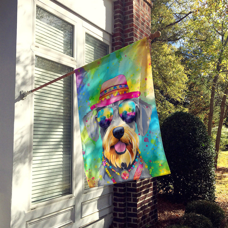 Schnauzer Hippie Dawg House Flag