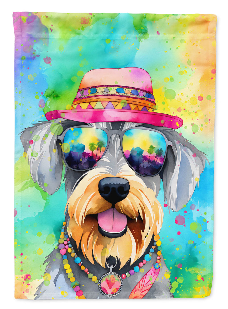 Schnauzer Hippie Dawg House Flag