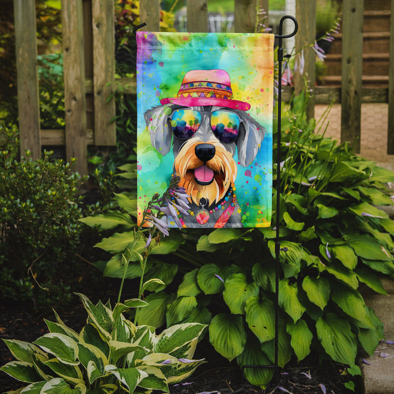 Schnauzer Hippie Dawg Garden Flag