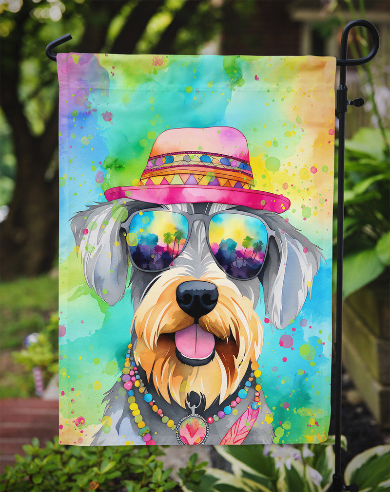 Schnauzer Hippie Dawg Garden Flag