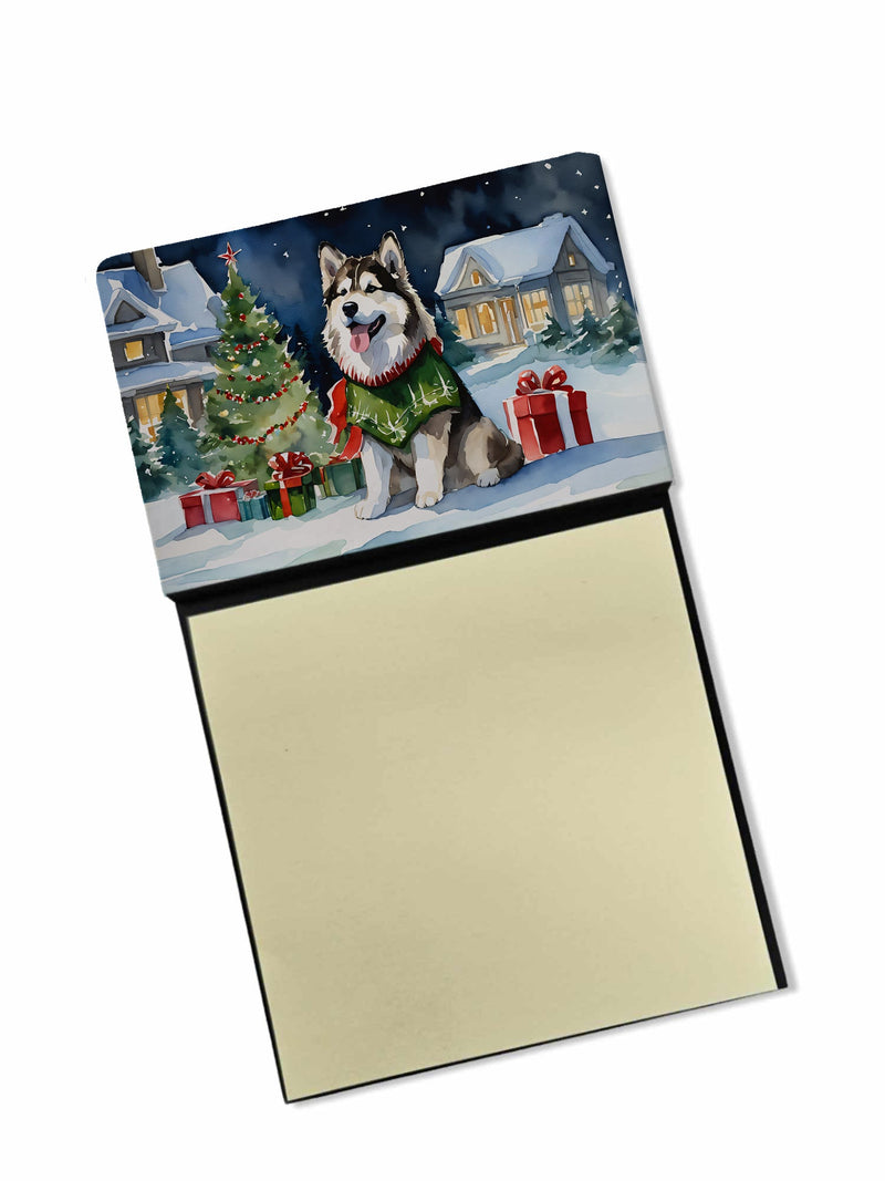 Alaskan Malamute Cozy Christmas Sticky Note Holder