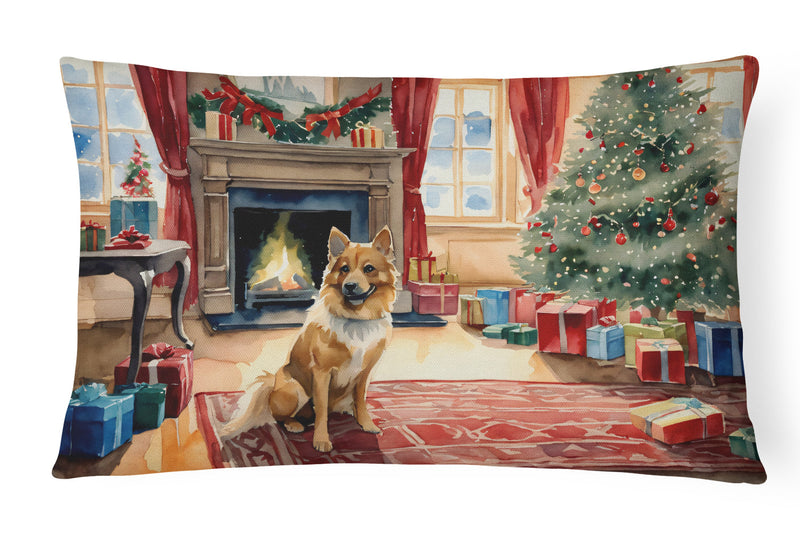 Finnish Spitz Cozy Christmas Throw Pillow