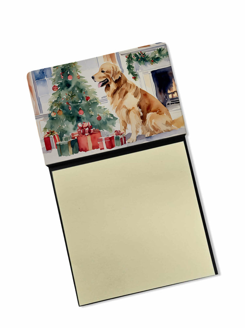 Golden Retriever Cozy Christmas Sticky Note Holder