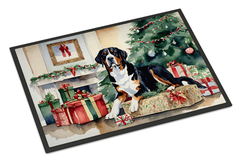 Greater Swiss Mountain Dog Cozy Christmas Doormat