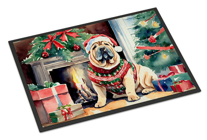 Shar Pei Cozy Christmas Doormat