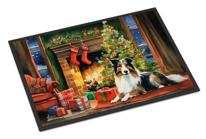 Sheltie Cozy Christmas Doormat