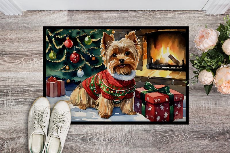 Yorkshire Terrier Cozy Christmas Doormat