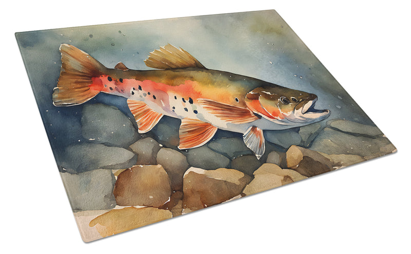 Brook Trout Glass Cutting Board Large