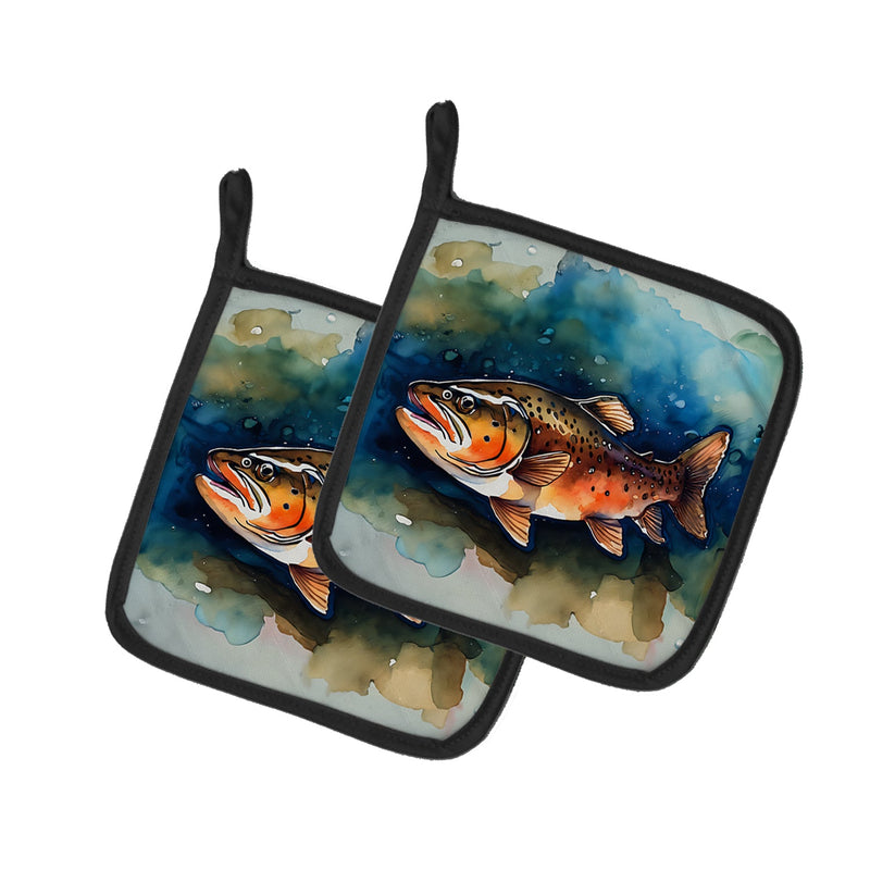 Brown Trout Pair of Pot Holders