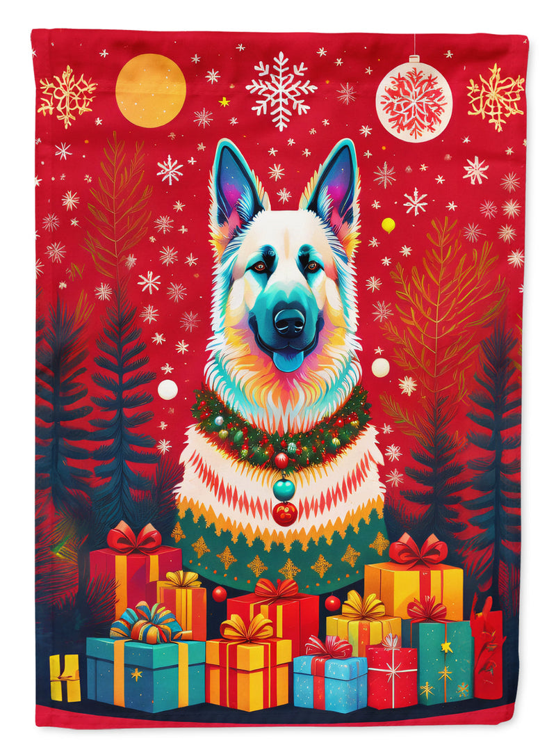 German Shepherd Holiday Christmas House Flag