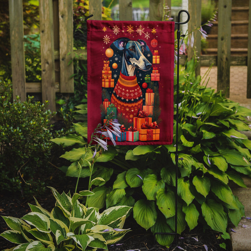 Greyhound Holiday Christmas Garden Flag