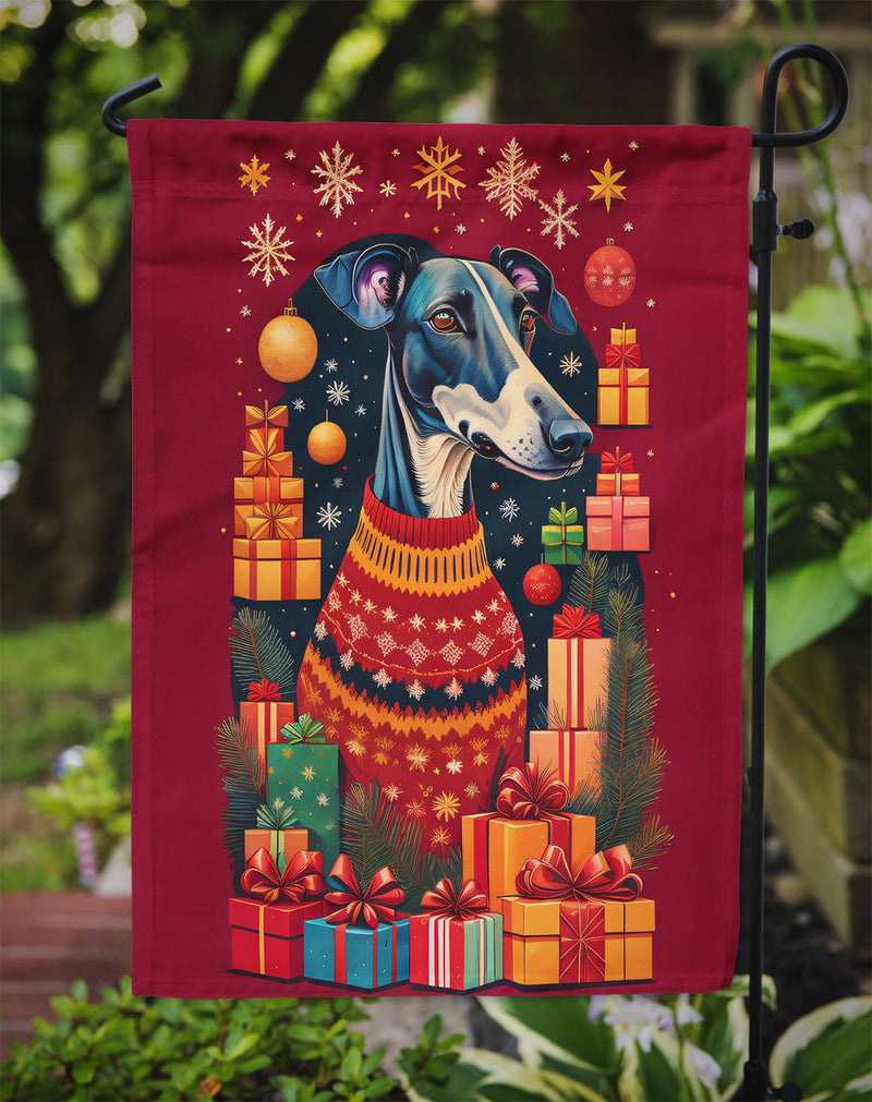 Greyhound Holiday Christmas Garden Flag