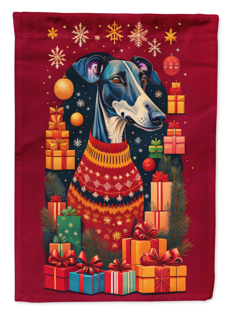 Greyhound Holiday Christmas Garden Flag