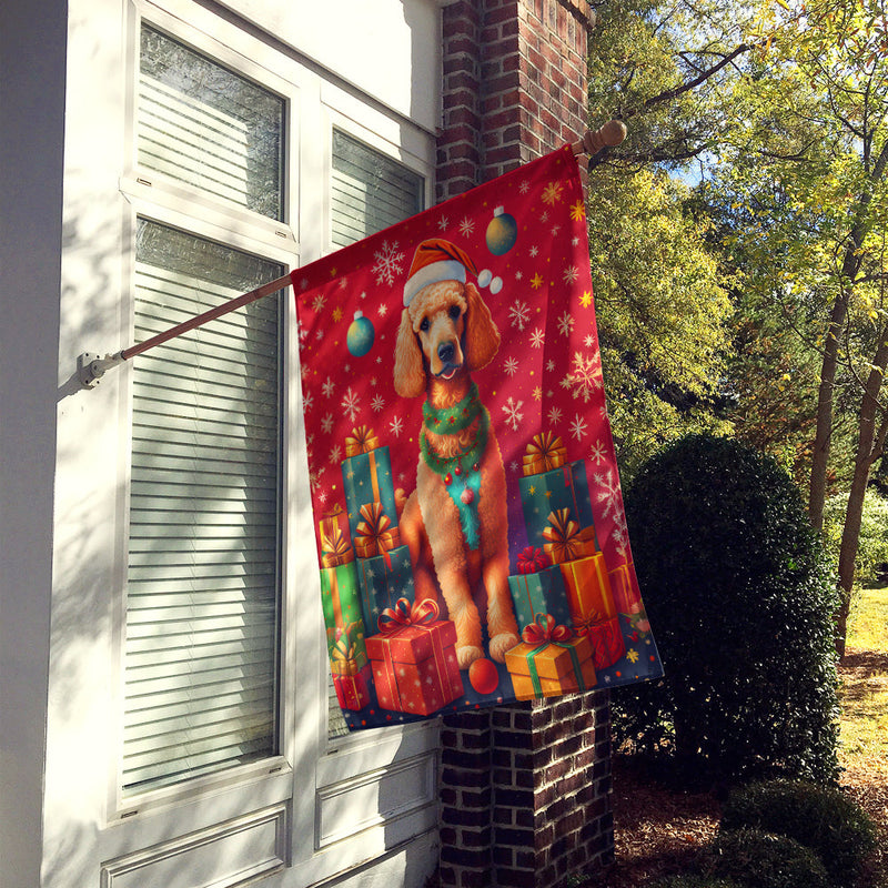 Poodle Holiday Christmas House Flag