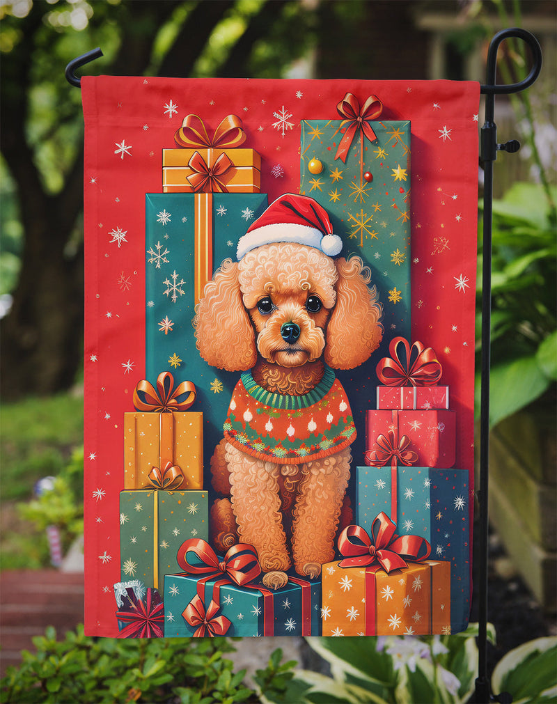 Poodle Holiday Christmas Garden Flag