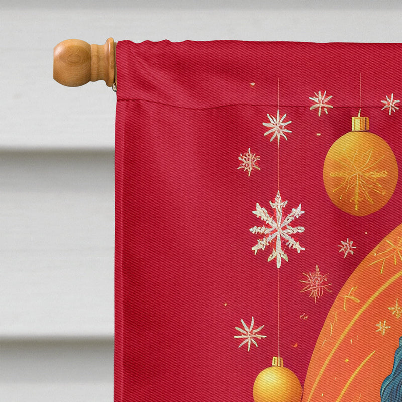 Poodle Holiday Christmas House Flag