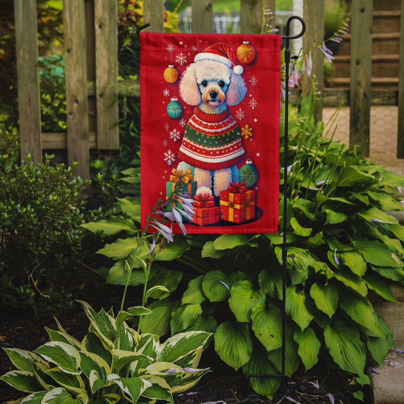 Poodle Holiday Christmas Garden Flag