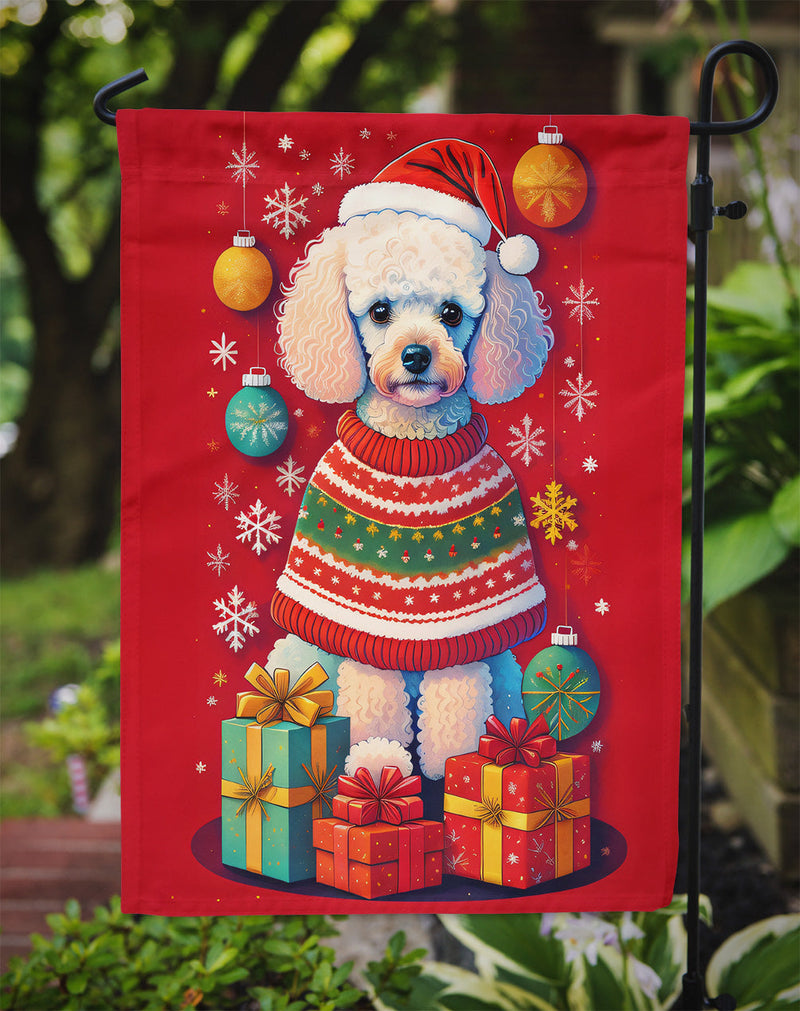 Poodle Holiday Christmas Garden Flag